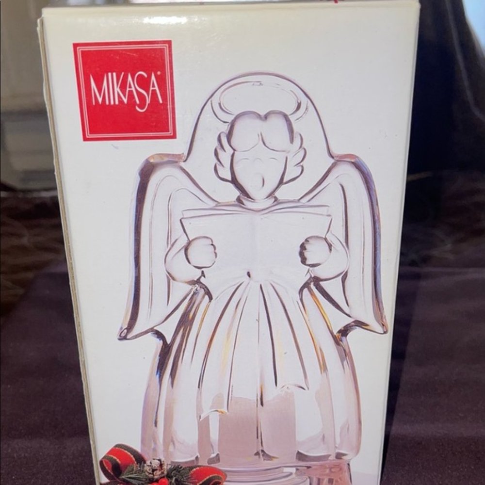 MIKASA Crystal Cut Glass Angels DREAM Candle holder